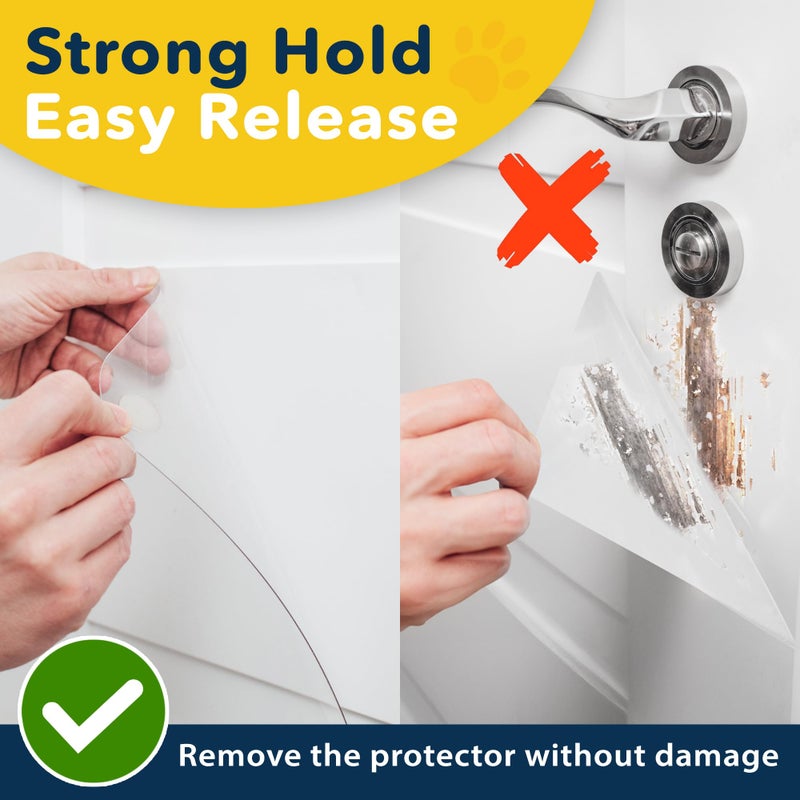 PROTECTO Heavy Duty Door Protector from Dog Scratching, 35 x 24â€ Clear Door Scratch Protector, Easy & Quick to Install on Window, Wall, Screen & Sliding Doors | Cat Scratch Guard for Indoors Outdoors - Image 5